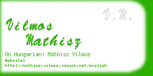 vilmos mathisz business card